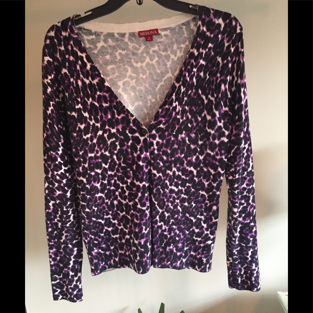 Merona Leopard print -Cardigan sweater